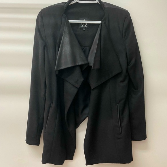 Elisa C-Rossow wool and PU leather coat XS - Picture 1 of 5